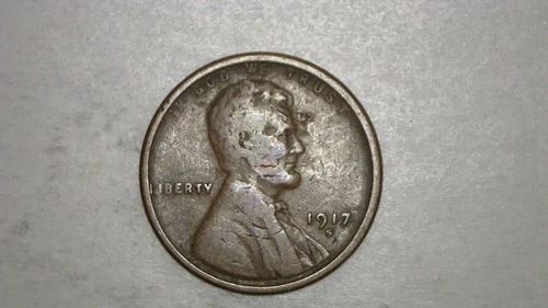 1917-S Lincoln Wheat Cent Penny - Fine - San Francisco WWI Era - Free Shipping