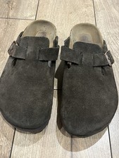 Birkenstock Women's Boston EU38 US7 Mocha Brown Suede Clog Soft bed Shoes