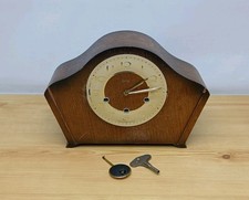 Vintage Smiths Art Deco Wooden Chiming Pendulum Mantle Clock - Spares Repairs
