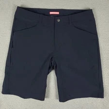 Rapha Shorts Mens Size 34 Navy Blue Nylon Stretch Golf Flat Front Chino