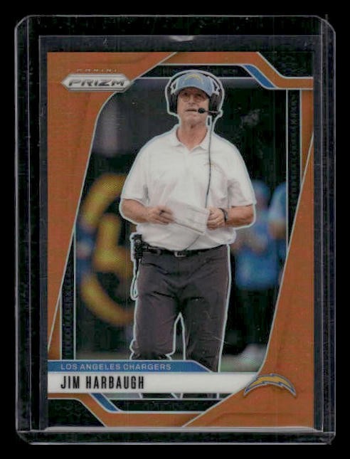 2024 Panini Prizm #163 Jim Harbaugh /249 Orange Los Angeles Chargers