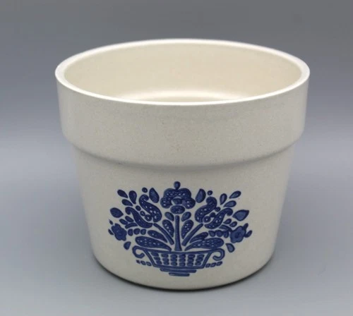 Vintage 1982 Pfaltzgraff China Stoneware 4" Flower Pot FTD USA Yorktowne Blue