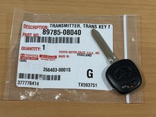 New Oem Toyota Transponder Blank Key G Chip Genuine 89785-08040 New Oem Toyota Transponder Blank Key G Chip Genuine 89785-08040