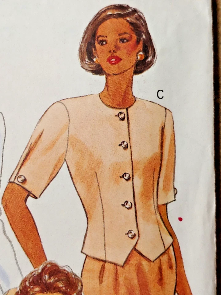 Butterick 3510 Misses Semi Fitted Top Front Button Shaped Hemline Size 6 8 10 - Image 3 of 4