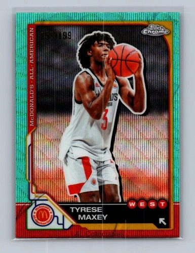2025 Topps Chrome McDonald's All American #80 Tyrese Maxey Aqua Wave /199