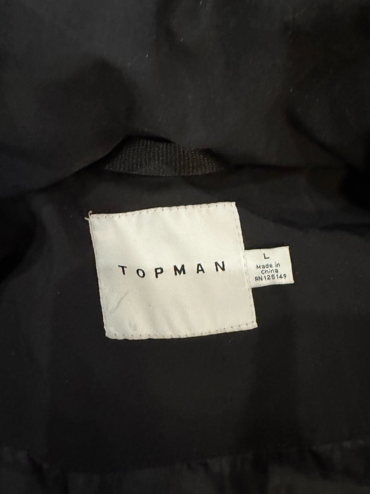 TOPMAN Padded Puffer Black Jacket Men’s Size Large - product detail image 3