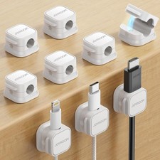 9 Pack Magnetic Cable Clips Cable Smooth Adjustable Cord Holder, Under Desk Ca