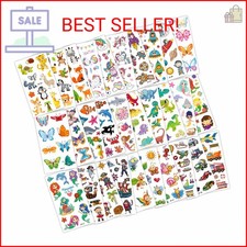Habett Temporary Tattoos for Kids, 300 Mixed Styles
