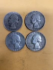 Lot Of (4) 1950/60s D Washington Silver Quarter