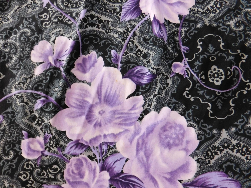 Blusa Dressbarn Mujer Mediana Púrpura Floral Jersey Top Elástico Costero Foto 4 de 4