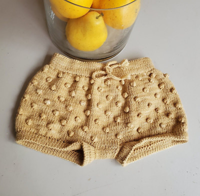 Misha & Puff Popcorn Knit Bloomer Shorts Camel Size 18 24M (27093A)
