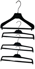 Gucci Men's Women's Black Velvet Set Lot 4 Non Slip Clothes Hangers 14.5"