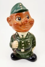 Vintage Alps Made in Japan Wind-Up Plastic US Soldier Military Figure Toy 1960s?