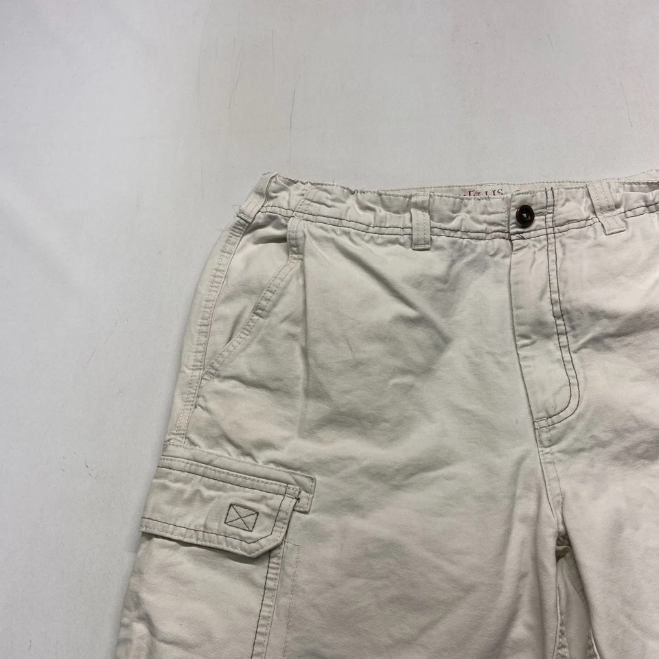 Pantalones Cortos de Carga Perry Ellis America Para Hombres 34 Blanco 100% Algodón Bolsillos Lazos para Cinturón Foto 4 de 4