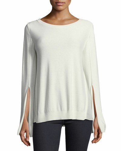 Halston Heritage Slit-Sleeve Sweater 