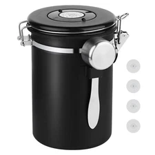 Coffee Canister Storage Container - 22OZ Stainless Steel Airtight Bean Grounds