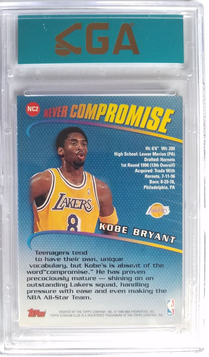 Kobe Bryant Never Compromise Insert 1998-99 Topps Stadium Club