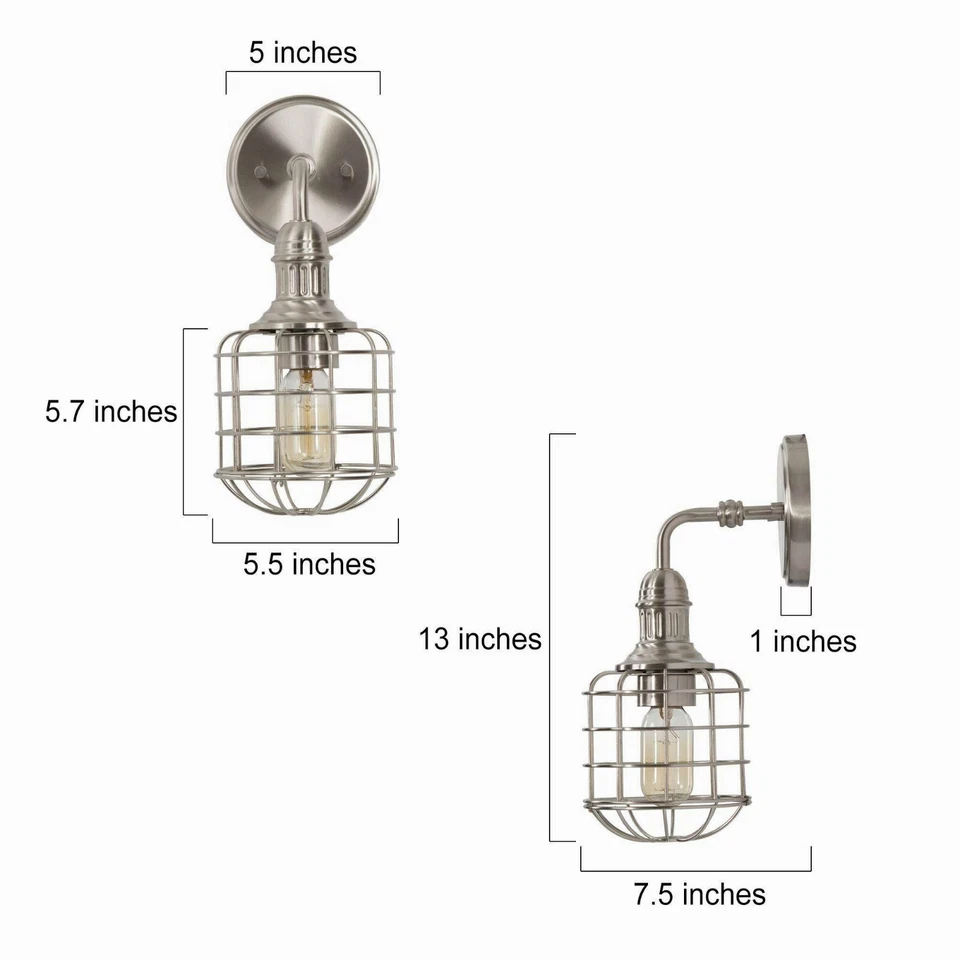 LNC Classic 5.5-in 1-Light Polished Nickel LED Transitional Vanity Light - Image 3 of 4