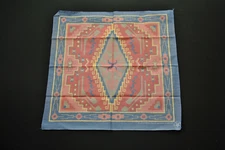 VTG New Bandana 90s Made in USA Native American Wamcraft Pastels Blue Pink 2423S