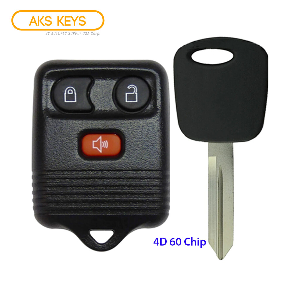 Replacement for Ford Escape 2001 2002 2003 2004 Keyless Remote Fob + 4D 60 Key