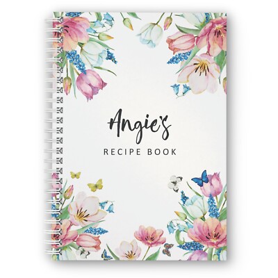 Personalised Recipe Book Spring, Own Recipes, Foodie, Baker, Cook, Lovely Gift