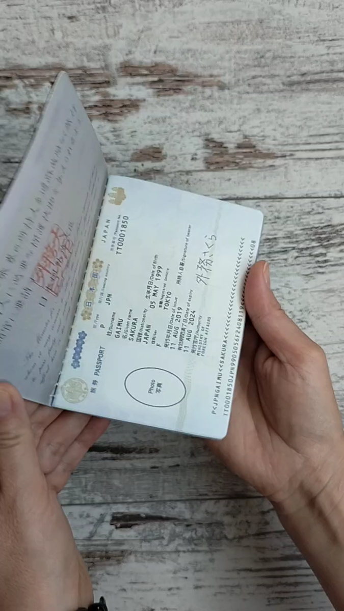 Japanese passport prop. Novelty passport. Travel passport replica