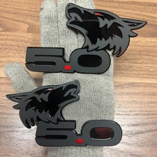 Coyote  Badges Emblem SLEEK STEALTH red eye for 5.0 Fender  Angry  Agressive