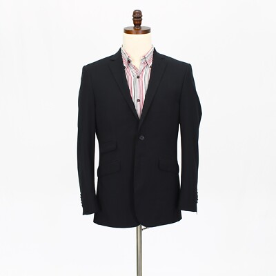 English Laundry 38R Black Sport Coat Blazer Jacket Solid 2B