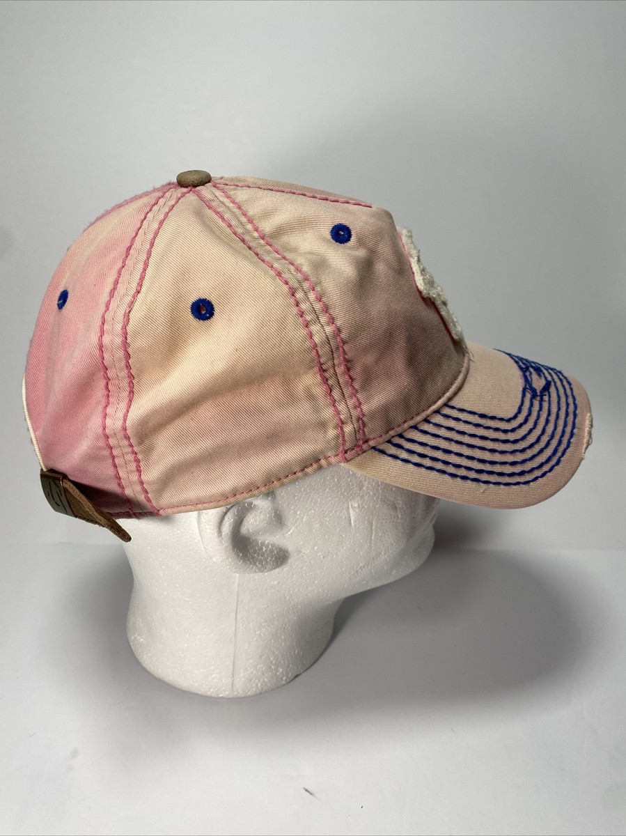 Vintage True Religion Pink and Blue Distressed Style Horseshoe Hat Cap True religion vintage trucker hat - Gem main image 3