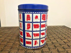 TWO UNIQUE VINTAGE ITEMS-A WOODEN COIN BANK AND A STATE CAPITALS COOKIE TIN — photo 9