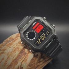 CASIO AE-1200WHD. Royale World Time Watch Mod. Negative Display. Hydromod.