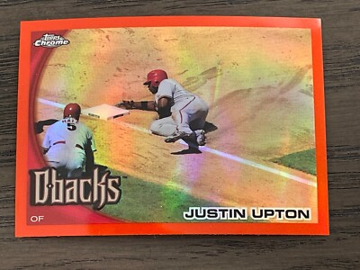 2010 Topps Chrome Orange Refractor Justin Upton #48 Arizona Diamondbacks 