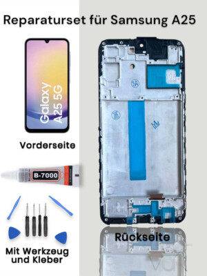 Für Samsung Galaxy A25 5G A256B 2023 LCD Display (OLED) mit Rahmen Touchscreen