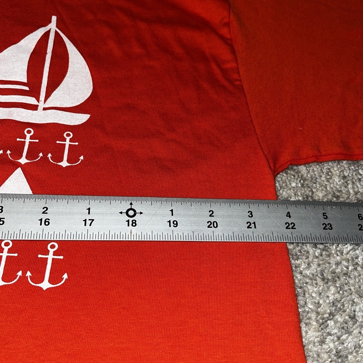 T-shirt Vintage Années 90 Florida - Motif Néon Bateau à Voile, Taille XL, Hanes - Single Stitch, Occasion Très Bon état