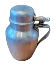 Vintage 6” Aluminum Karo Syrup Serving Pitcher with Hinged Flip Lid