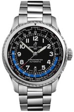 Breitling Aviator 8 B35 Unitime Black Dial Stainless Steel 43mm Watch AB3521