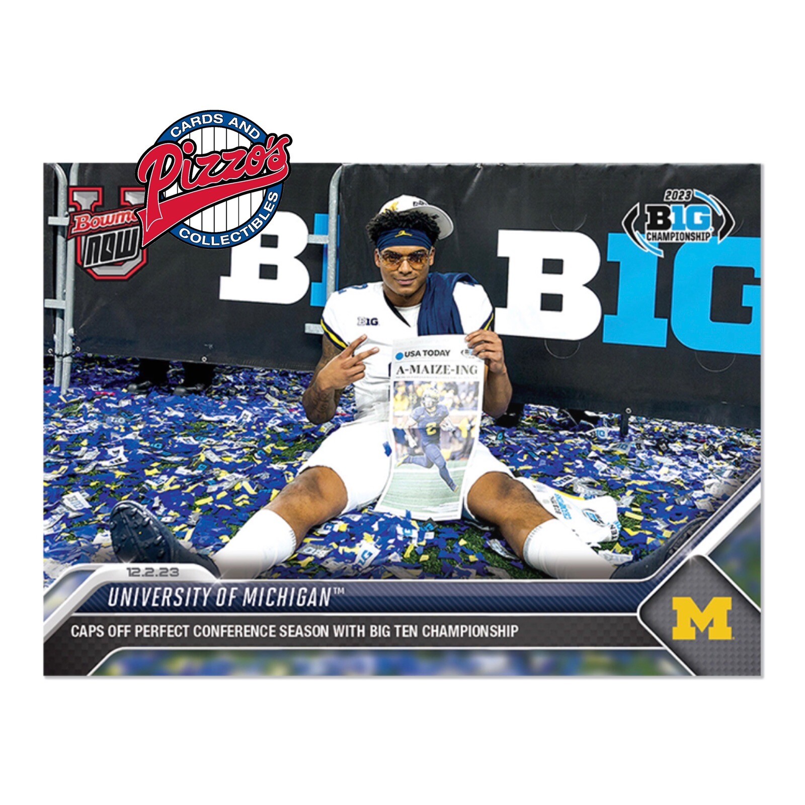 University of Michigan Big Ten Champs 2023 Bowman U Now Football Card 35 In Hand