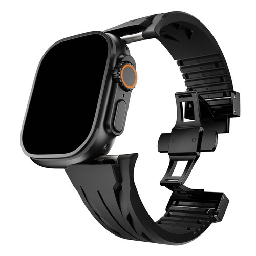 Bracelet Silicone Avancé Boucle Papillon Métal pour Apple Watch Ultra 10 9 8 7 6 5 - Photo 26 sur 62