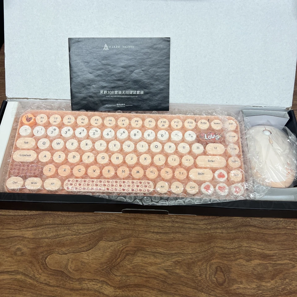 AJAZZ 308i wireless 2.4G keyboard and mouse set gradient cute round keycaps - Image 2 of 4