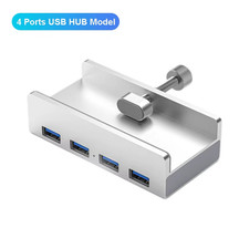 6-IN-1 Black Clip Dock 5Gbps USB 3.0 HUB Aluminum Alloy External Multi USB Split