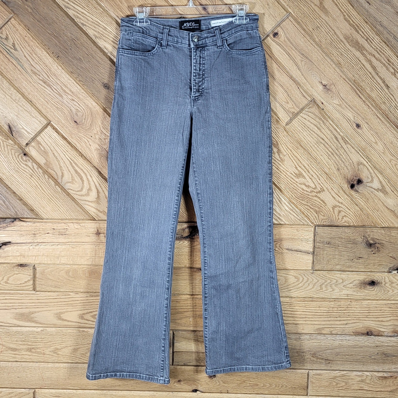 Womens 4p High Rise Stretch Textured Denim Gray