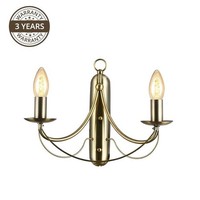 Domoletti Mariana Wandlampe Klassisch E14 2X60W Messing Metall 28X18X29 Cm