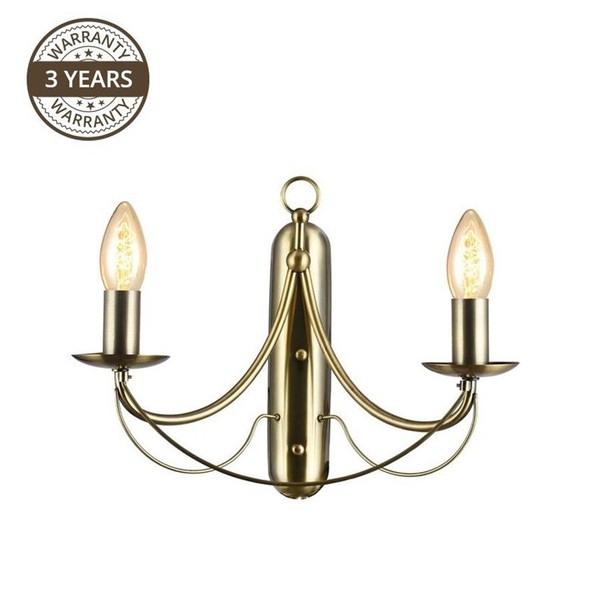Domoletti Mariana Wandlampe Klassisch E14 2X60W Messing Metall 28X18X29 Cm-image