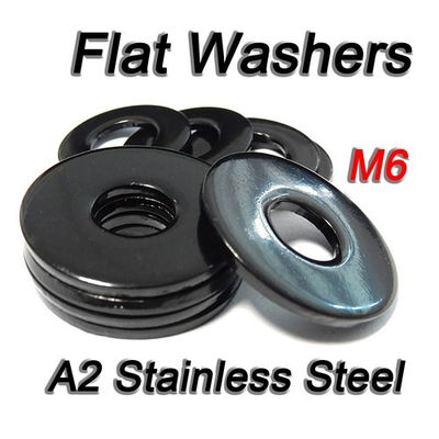 #ad M6 Black Stainless Steel Flat Washers Blackend Washer $60.39