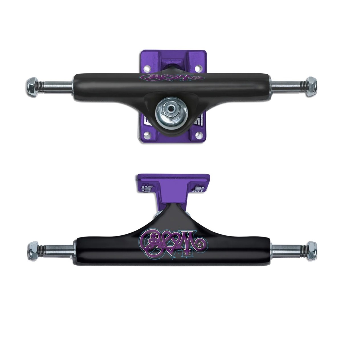Slappy Skateboard Trucks ST1 Hollow Bam Margera Black/Purple 8.5