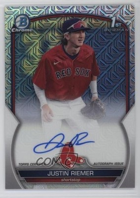 2023 Bowman Draft Chrome Prospect HTA Choice Refractor Justin Riemer Auto 1u5y