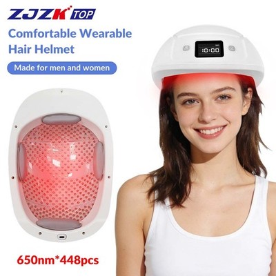 650nm Low-Level Laser Hair Regrowth Helmet Boost Hair Density, Texture 448Diodes