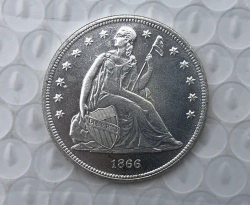 1866 P Seated Liberty Silver 1 Dollar  High Grade A++++ Gift！