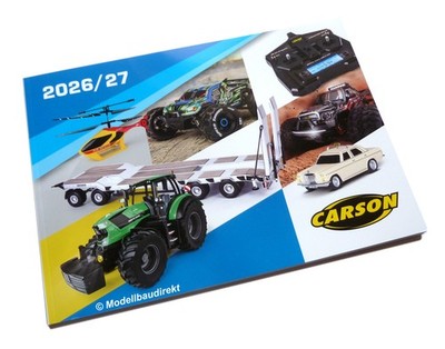 CARSON Katalog 2026 / 27 für RC-Cars, Truck, Baufahrzeuge, Schiffe & Fluggeräte
