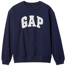 GAP Women's Navy Blue, Crew Neck, Pull Over, Logo Sweatshirt, Fleece, Lg or XL